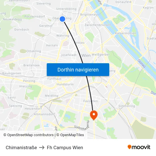 Chimanistraße to Fh Campus Wien map