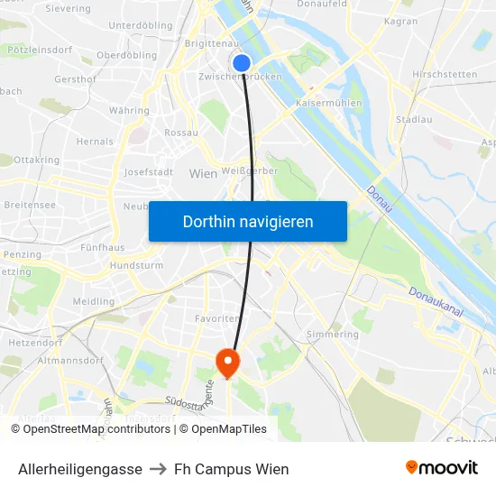 Allerheiligengasse to Fh Campus Wien map