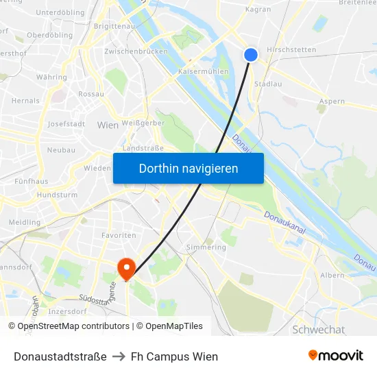 Donaustadtstraße to Fh Campus Wien map