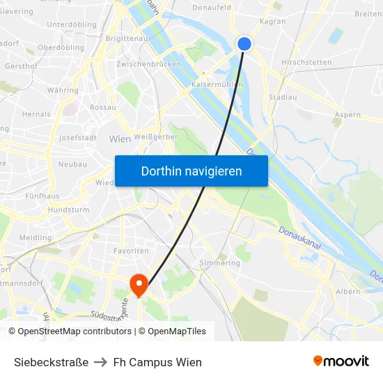 Siebeckstraße to Fh Campus Wien map