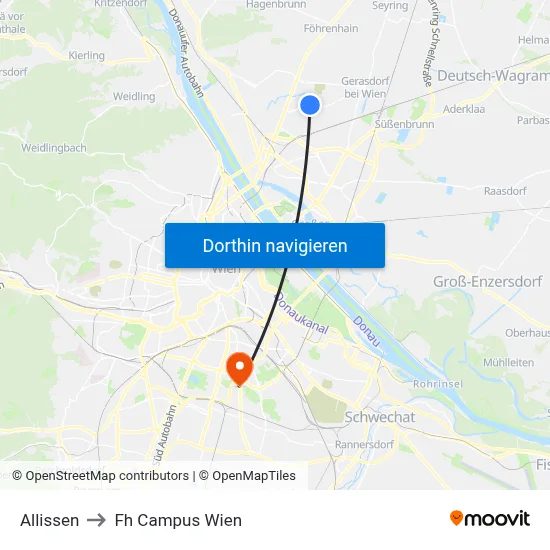Allissen to Fh Campus Wien map