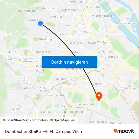 Dornbacher Straße to Fh Campus Wien map