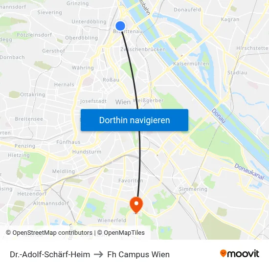 Dr.-Adolf-Schärf-Heim to Fh Campus Wien map