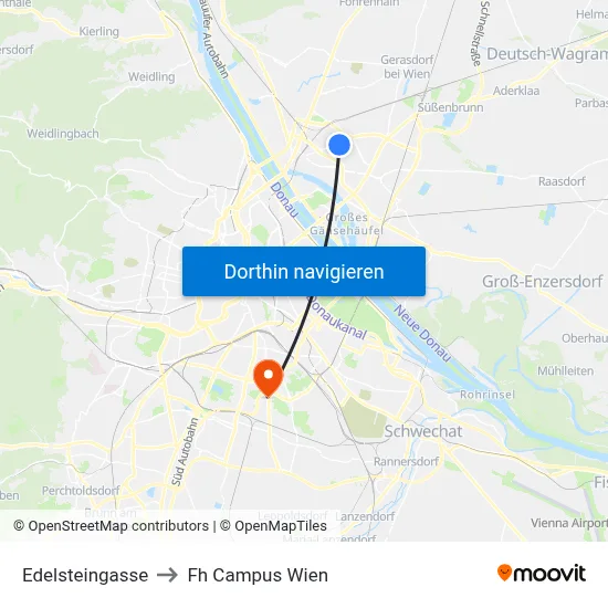 Edelsteingasse to Fh Campus Wien map