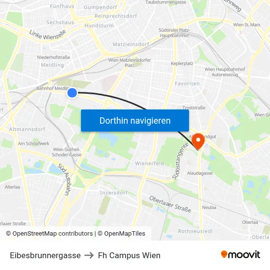 Eibesbrunnergasse to Fh Campus Wien map