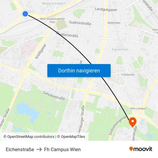 Eichenstraße to Fh Campus Wien map