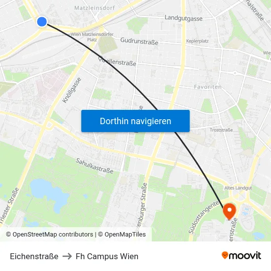 Eichenstraße to Fh Campus Wien map