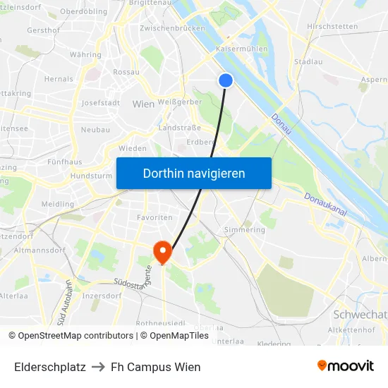 Elderschplatz to Fh Campus Wien map