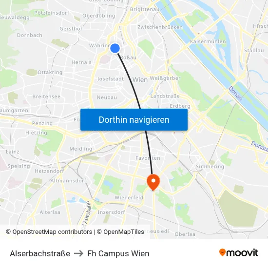 Alserbachstraße to Fh Campus Wien map