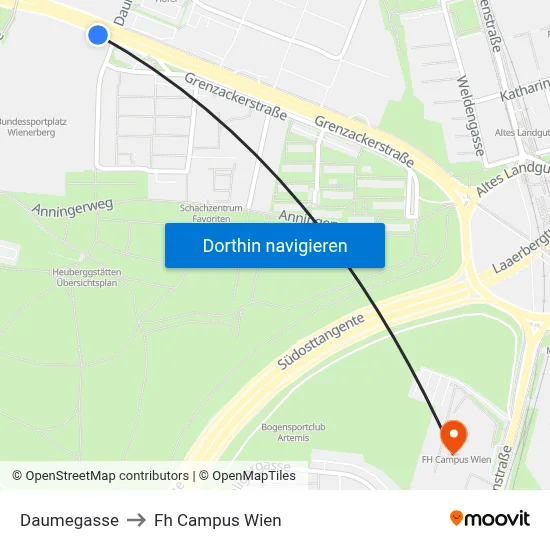 Daumegasse to Fh Campus Wien map