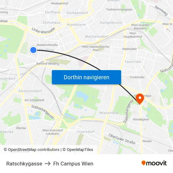 Ratschkygasse to Fh Campus Wien map