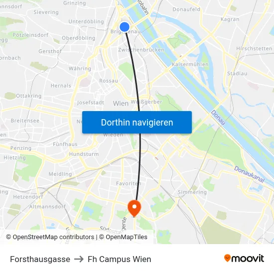 Forsthausgasse to Fh Campus Wien map