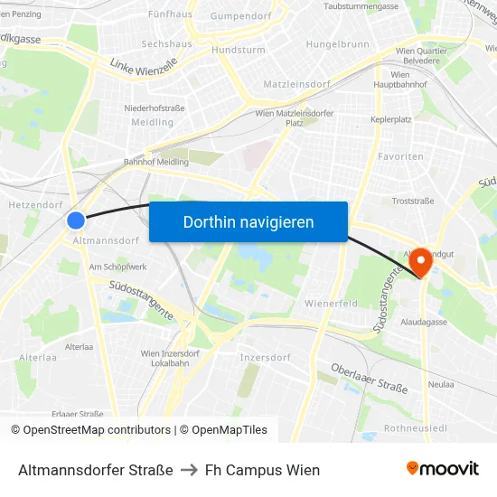 Altmannsdorfer Straße to Fh Campus Wien map
