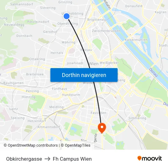 Obkirchergasse to Fh Campus Wien map