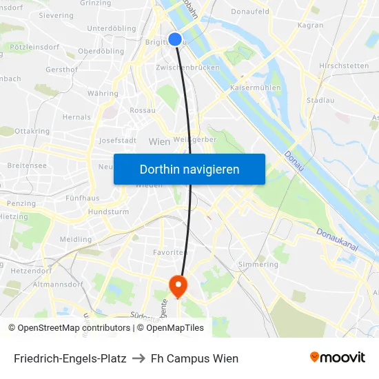 Friedrich-Engels-Platz to Fh Campus Wien map