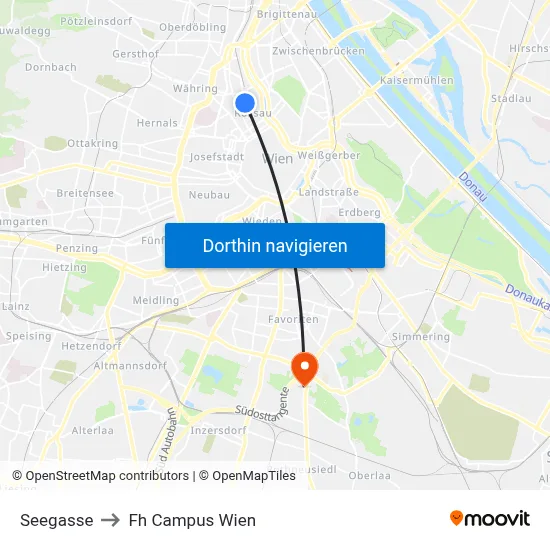 Seegasse to Fh Campus Wien map