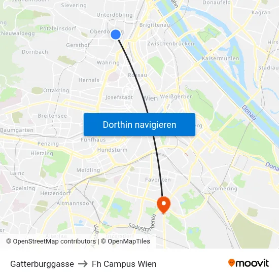 Gatterburggasse to Fh Campus Wien map