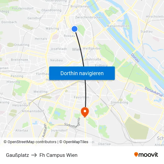 Gaußplatz to Fh Campus Wien map