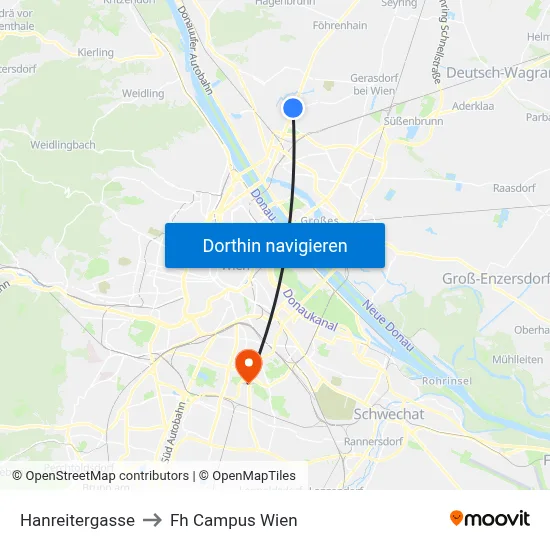 Hanreitergasse to Fh Campus Wien map
