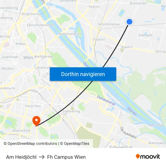 Am Heidjöchl to Fh Campus Wien map