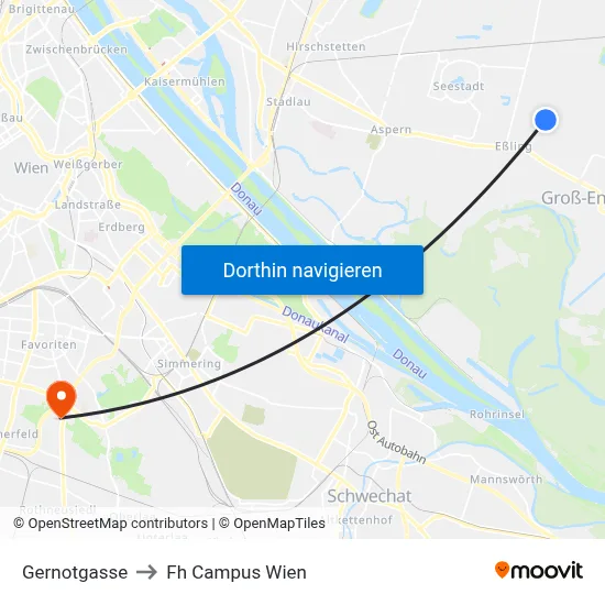 Gernotgasse to Fh Campus Wien map