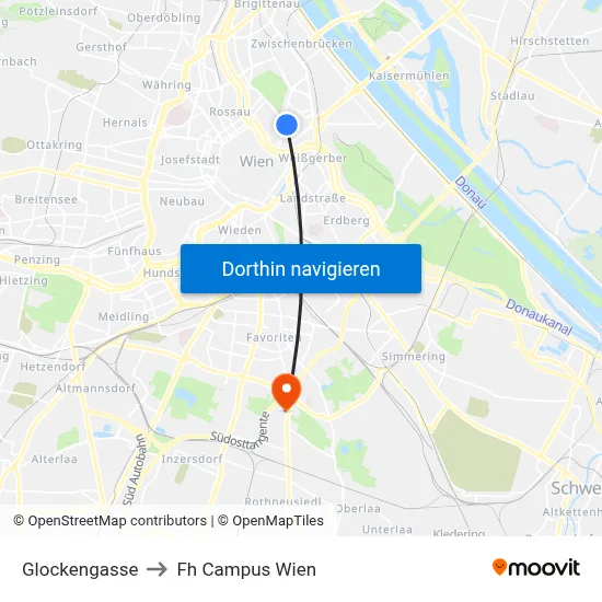 Glockengasse to Fh Campus Wien map