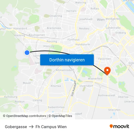 Gobergasse to Fh Campus Wien map