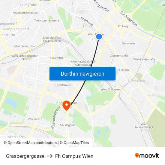 Grasbergergasse to Fh Campus Wien map
