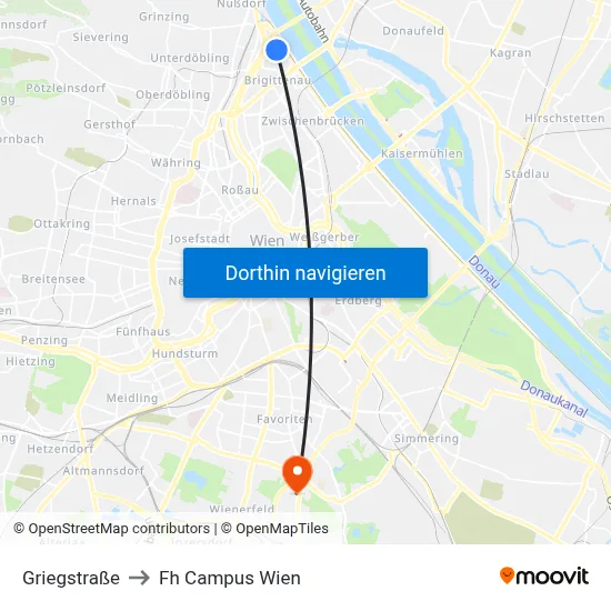 Griegstraße to Fh Campus Wien map