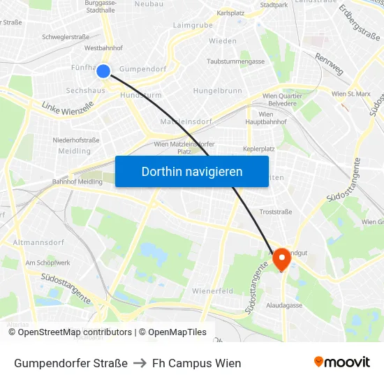 Gumpendorfer Straße to Fh Campus Wien map