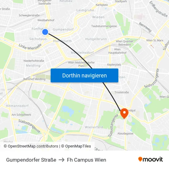 Gumpendorfer Straße to Fh Campus Wien map