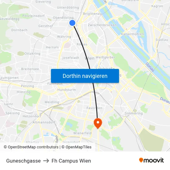 Guneschgasse to Fh Campus Wien map