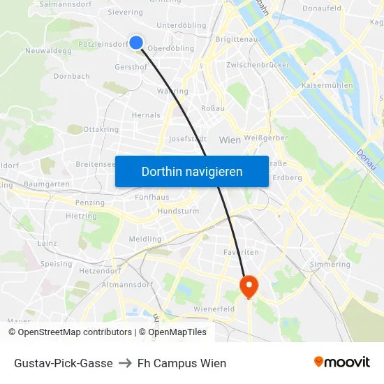 Gustav-Pick-Gasse to Fh Campus Wien map