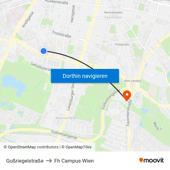Gußriegelstraße to Fh Campus Wien map