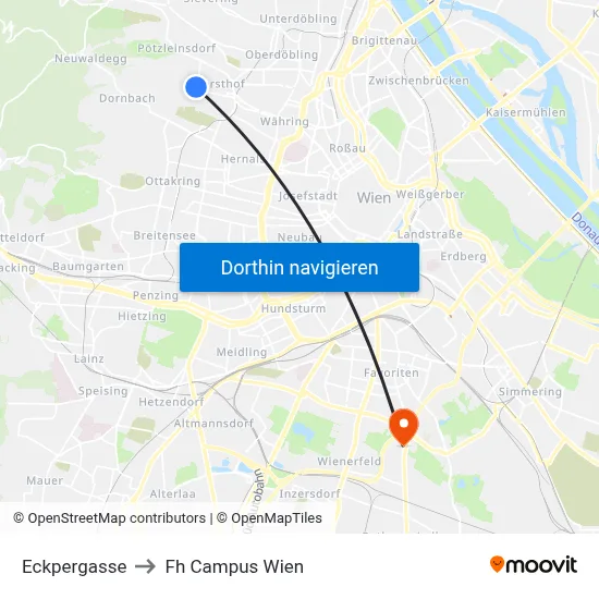 Eckpergasse to Fh Campus Wien map