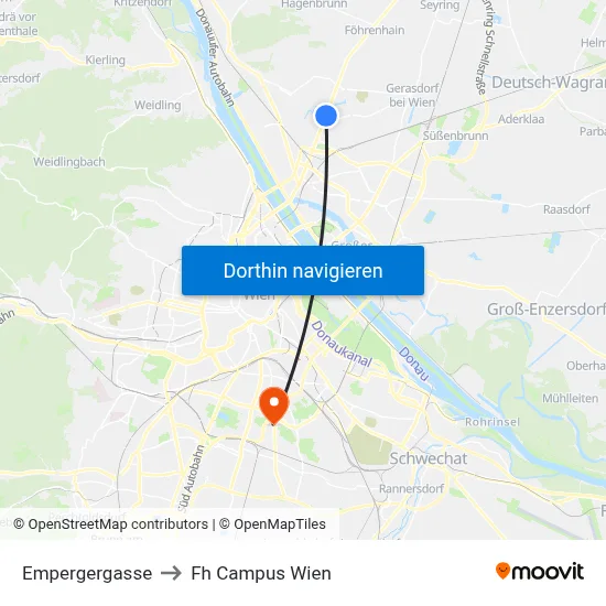 Empergergasse to Fh Campus Wien map