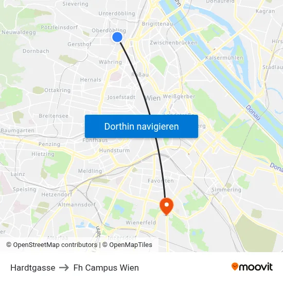 Hardtgasse to Fh Campus Wien map