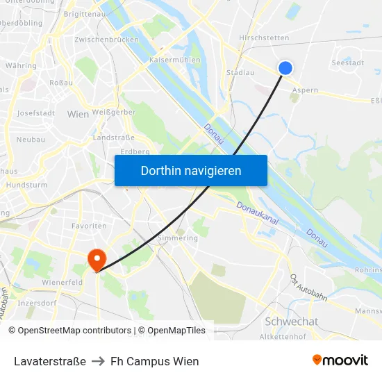 Lavaterstraße to Fh Campus Wien map