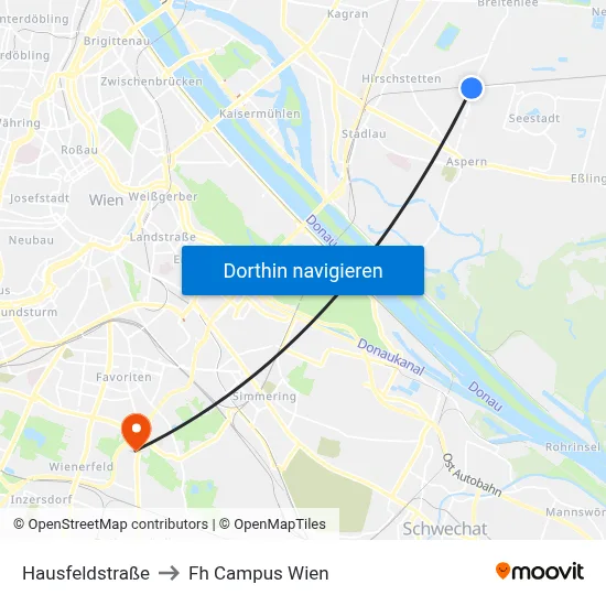 Hausfeldstraße to Fh Campus Wien map