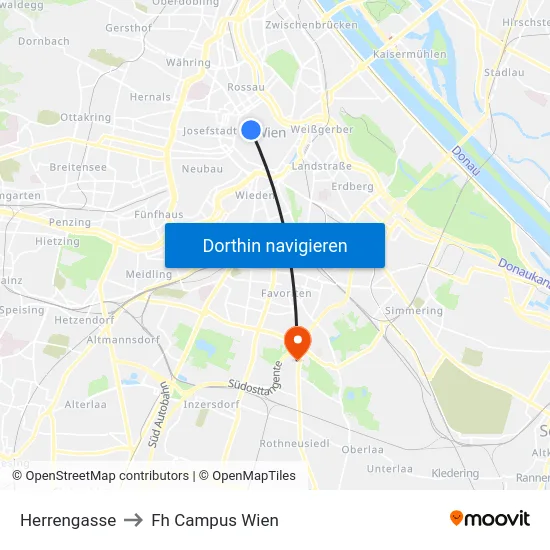 Herrengasse to Fh Campus Wien map