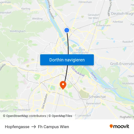 Hopfengasse to Fh Campus Wien map