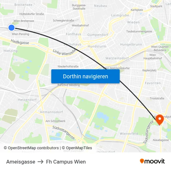 Ameisgasse to Fh Campus Wien map