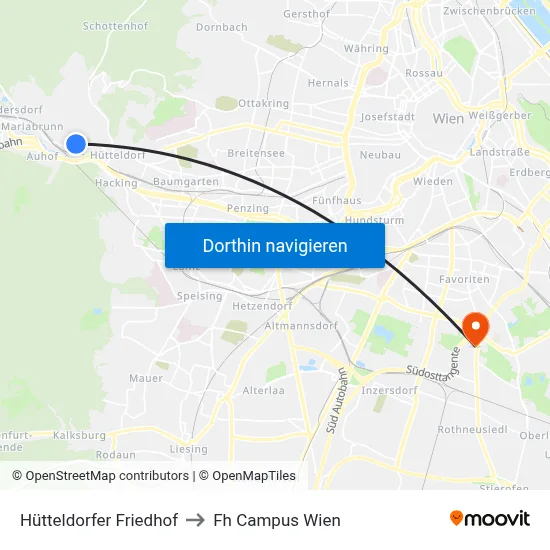 Hütteldorfer Friedhof to Fh Campus Wien map