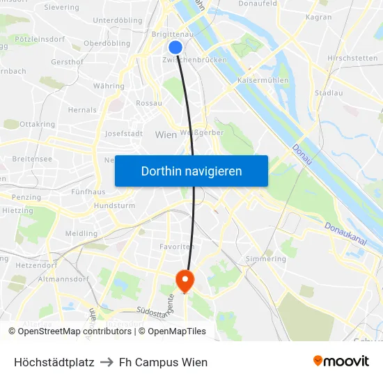 Höchstädtplatz to Fh Campus Wien map