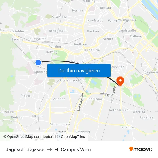 Jagdschloßgasse to Fh Campus Wien map
