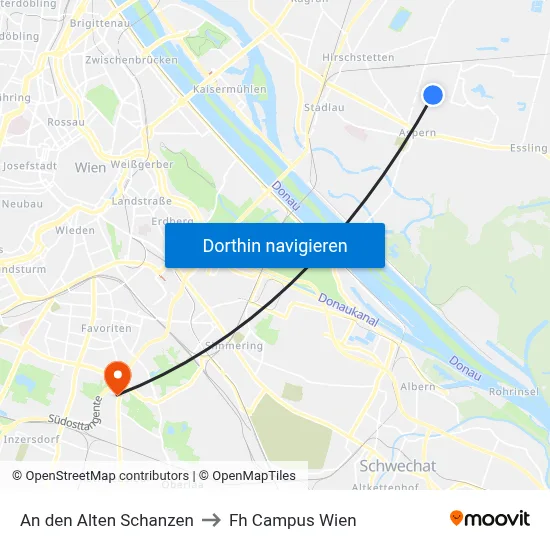 An den Alten Schanzen to Fh Campus Wien map