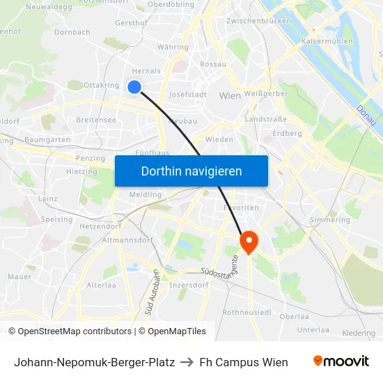 Johann-Nepomuk-Berger-Platz to Fh Campus Wien map