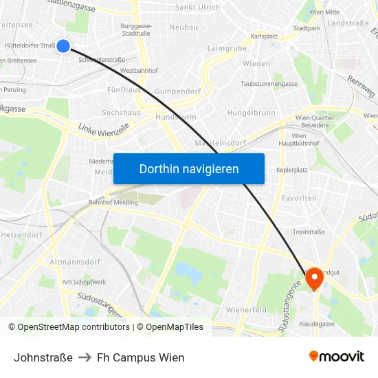 Johnstraße to Fh Campus Wien map