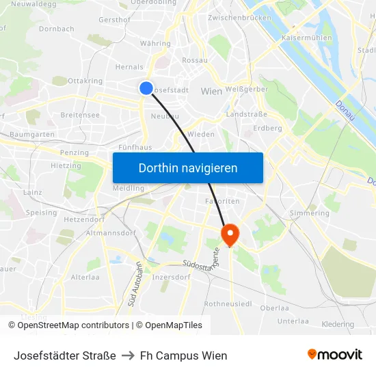 Josefstädter Straße to Fh Campus Wien map