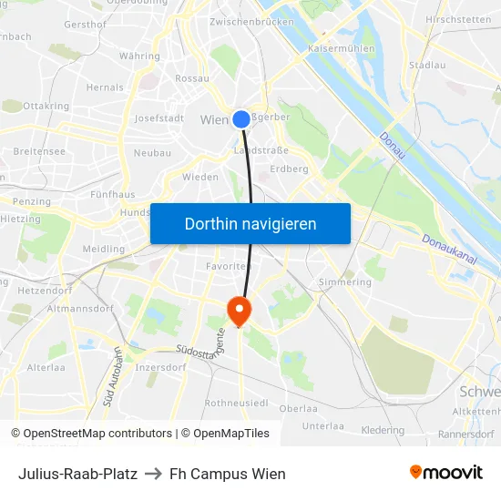 Julius-Raab-Platz to Fh Campus Wien map